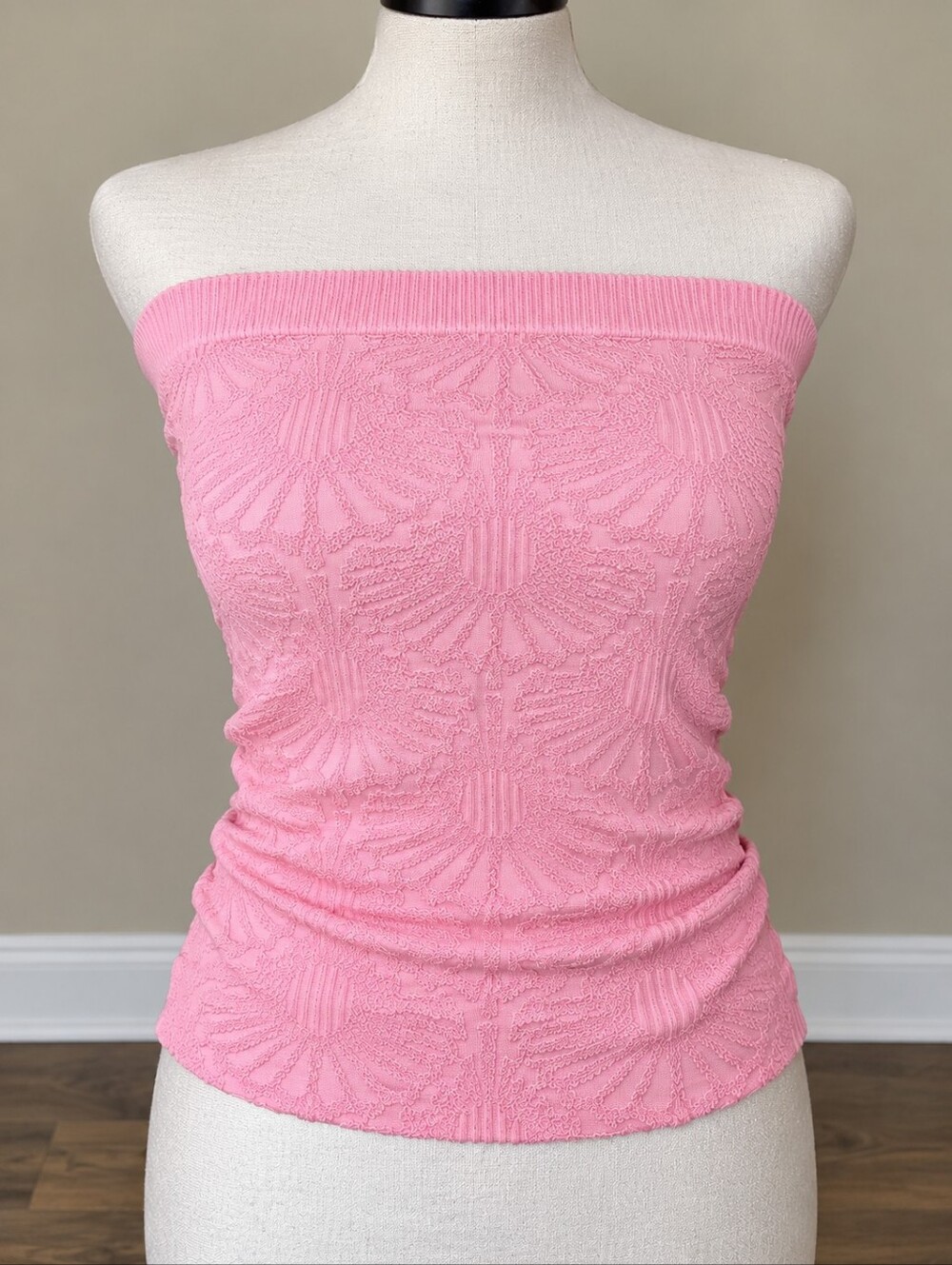 Strapless Pink Textured Tube Top